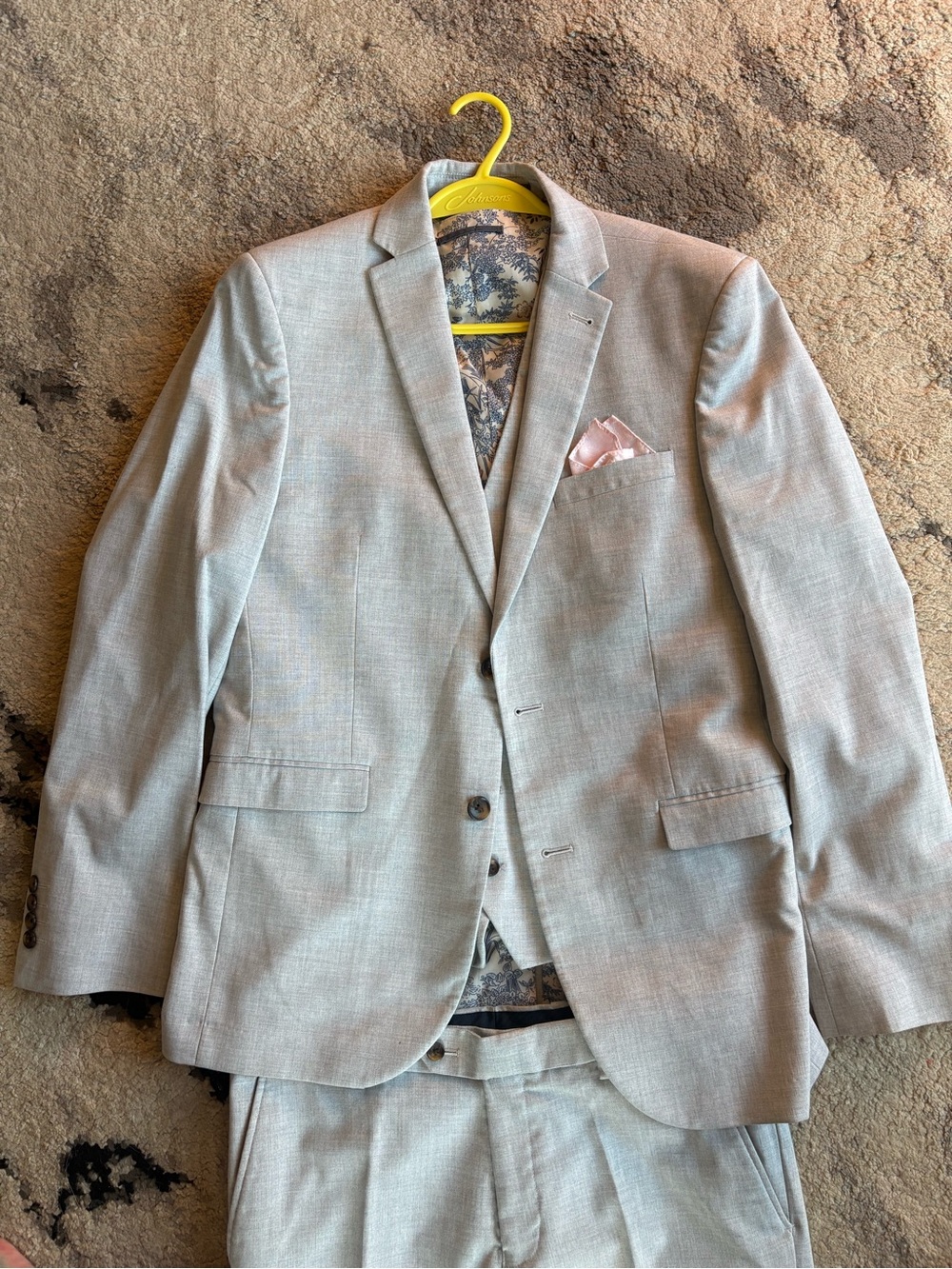 next Light Gray Men's Two-Piece Suit with Vest